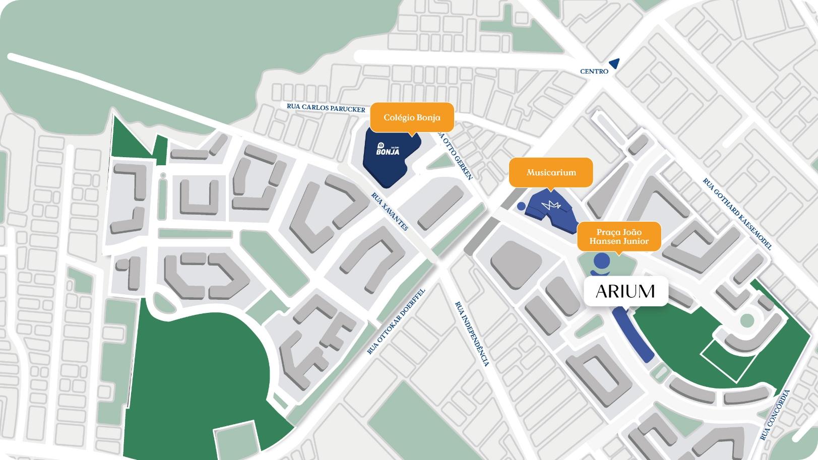Mapa do empreendimento "Arium"