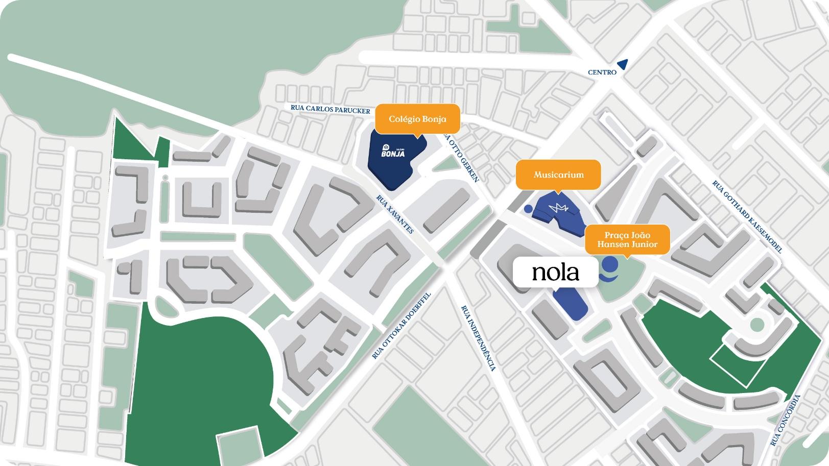Mapa do empreendimento Nola